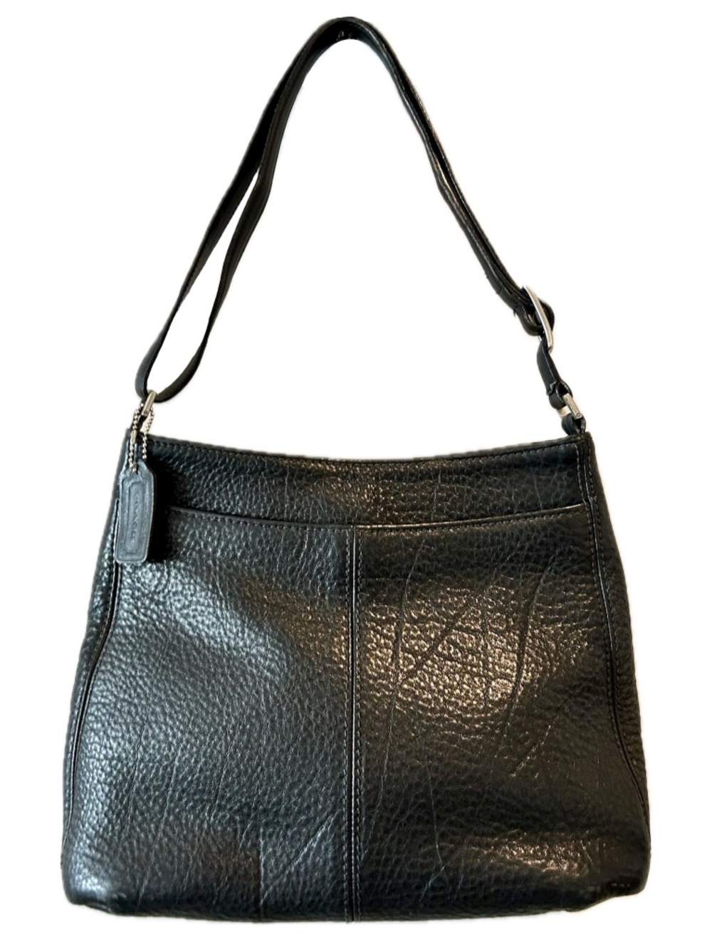 Coach Black Pebbled Leather Shoulder Bag